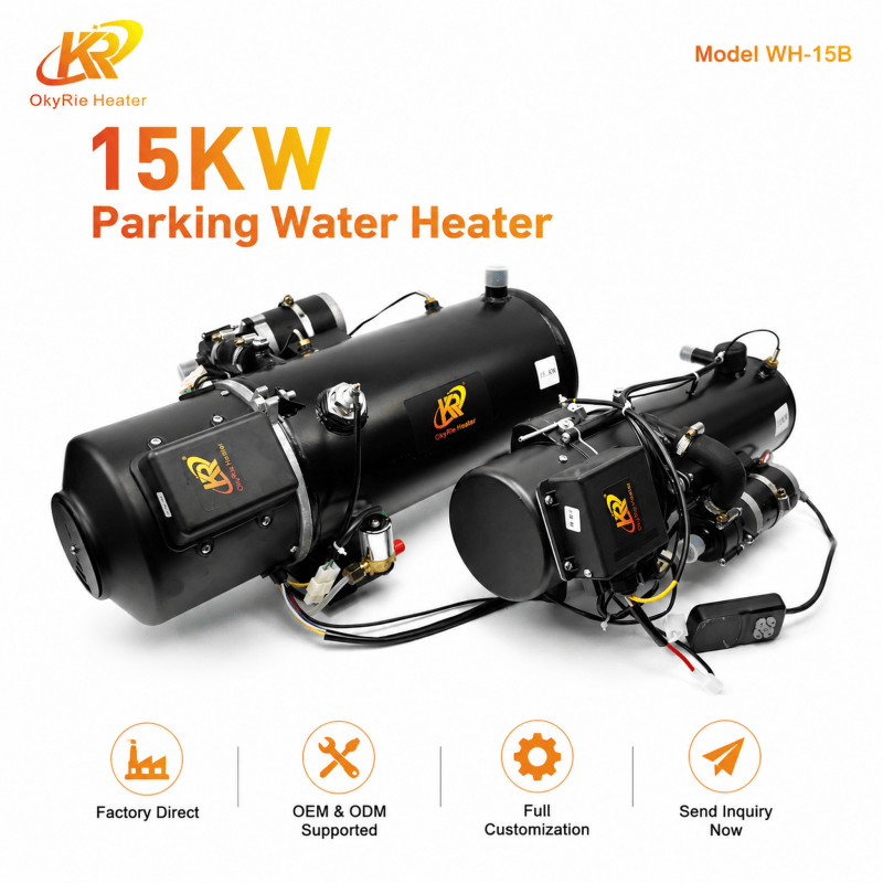 OkyRie WH-15B 15KW Diesel Only Hydronic Parking Heater Defrost Cabin Window Warm Engine Heavy Machinery Heater detail
