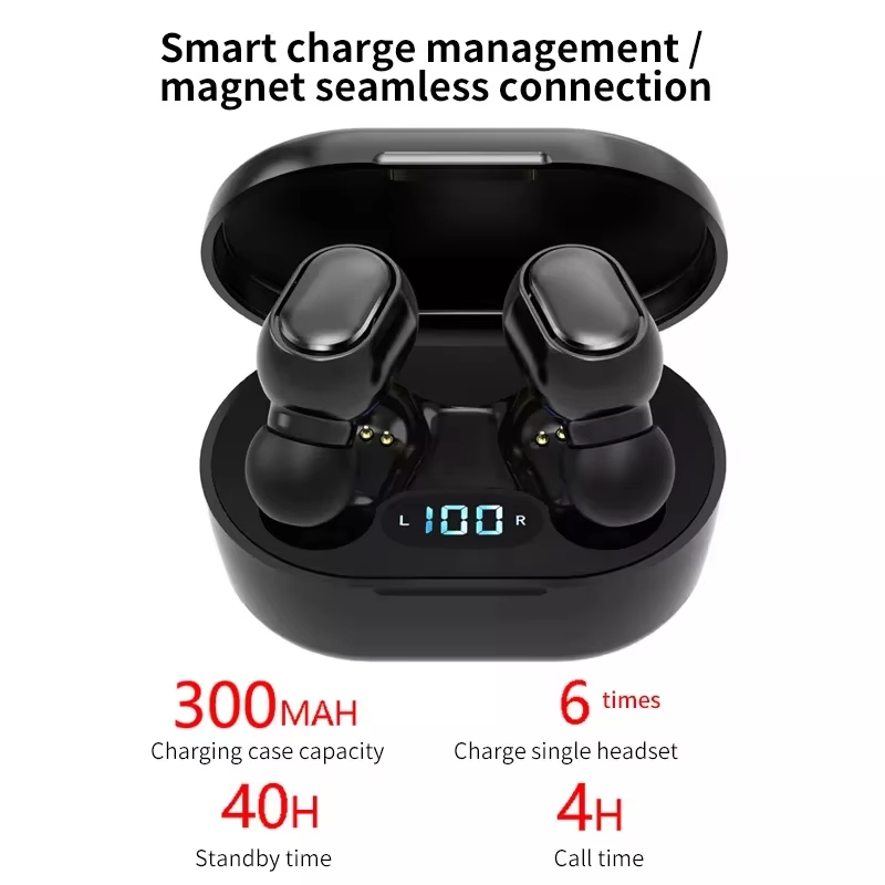 Cheap Price E7S Top Selling TWS Active Noise Cancelling LED Power Display Sport Blue Tooth Wireless Earphones detail