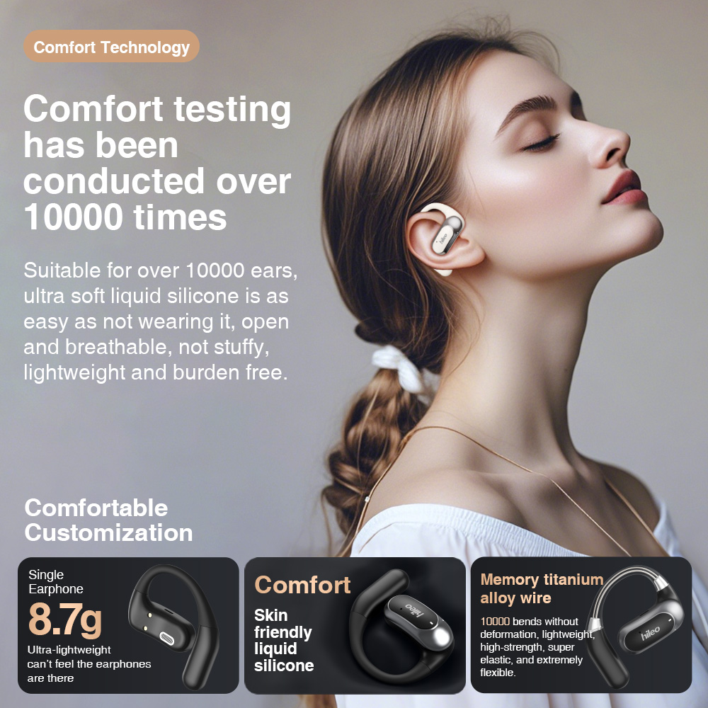 Hi95 Ows Wireless Earbuds BT 5.4 Open Design Sports ANC IPX5 Waterproof LED Battery Indicator Mic Android/iOS Hi-Fi Low Latency product view