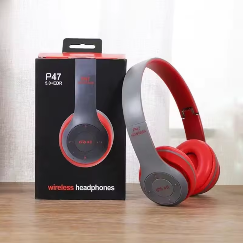 P47 Wireless Open-Ear Headphones Foldable ABS with LED HIFI Stereo Music Earphone Mic Head-mounted Support detail