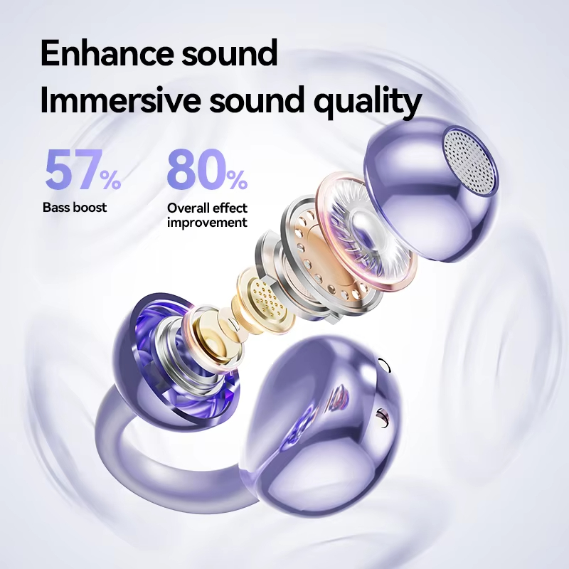 M91 OWS Sport Ear Clip Design Wireless Earphones Similar Earrings Bone Conduction Hi-Res Audio HD Voice Call Bluetooth Headset detail