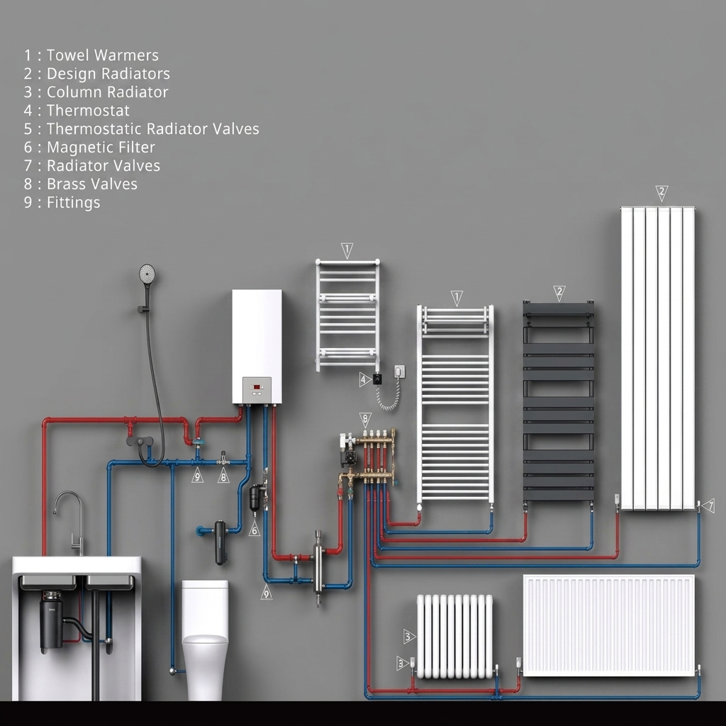 Wholesale Pricing Aluminum Designer Radiator Vertical Electric Heater with Thermostat Controller product view