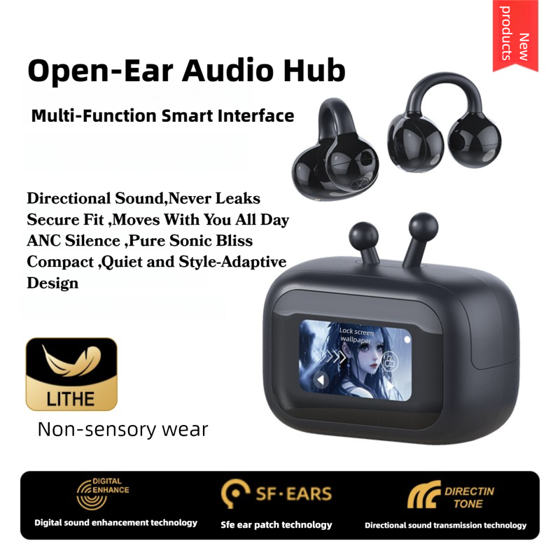 Open Ear Air Conduction Earbuds with Touchscreen Case Ear Clip Air Conduction Headphones OWS Wireless Bluetooth Earphones product view