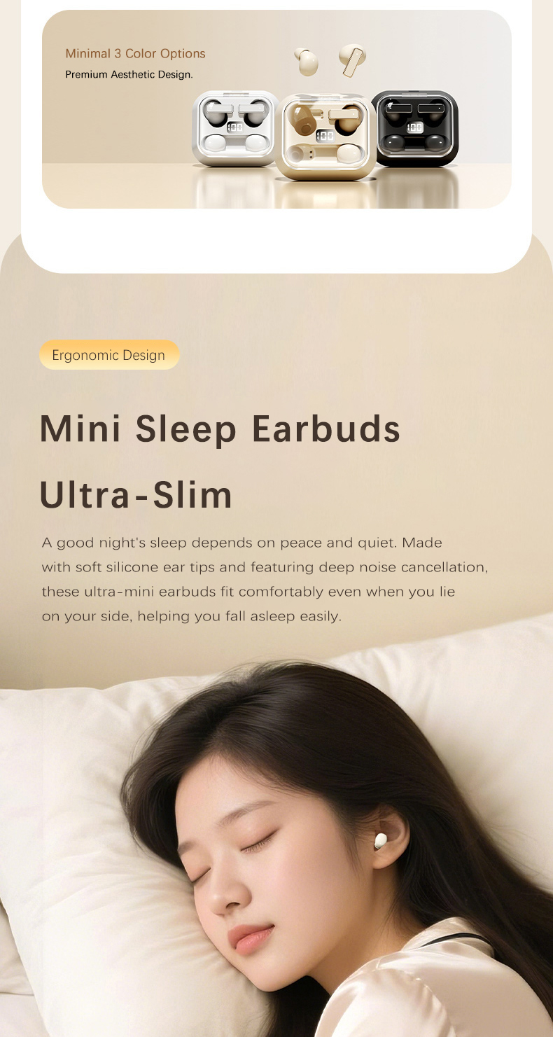 Customizable Y42 2-in-1 Couple Design Wireless Earphones, Digital Display Earbuds, Comfort Fit for Side Sleeping & Daily Sharing detail