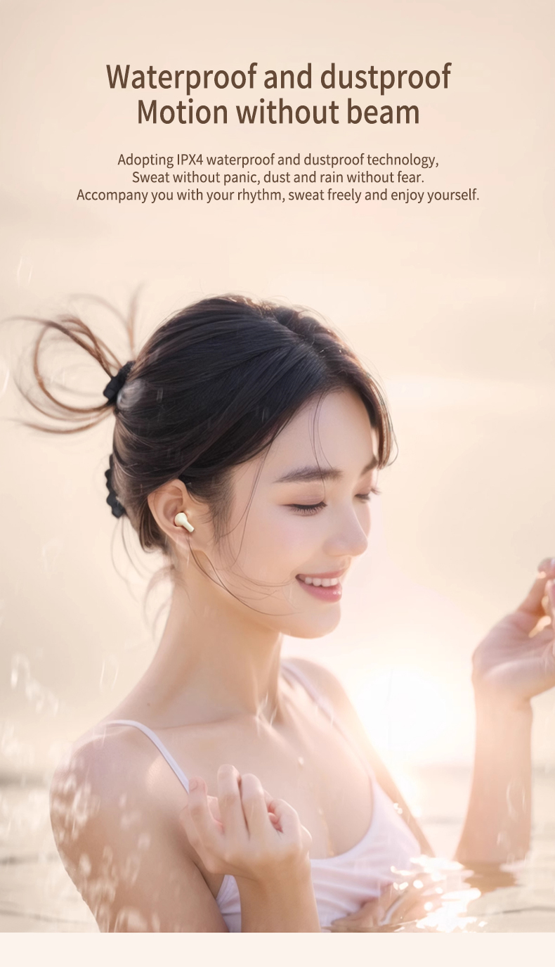 Wholesale Wireless Earbuds Semi in Ear Headphones Clear Call Digital Battery Display Charging Case for Work Travel Daily Use detail