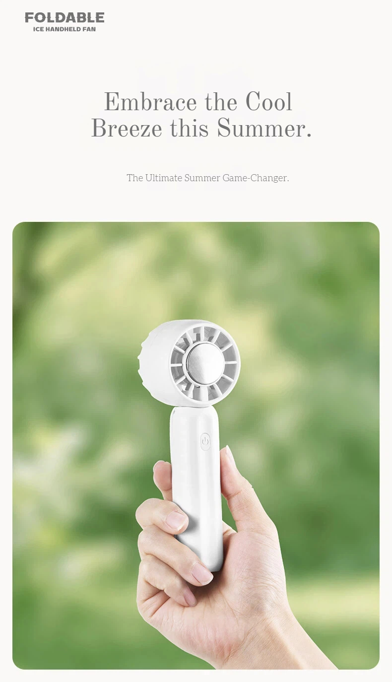 2026 Outdoor Summer Strong Wind Three-Speed Household Handheld Foldable Electric Portable Mini USB Rechargeable Air Cooling Fan detail