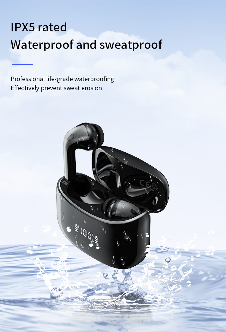 Custom Brand Portable TWS Earbuds Mini OEM X15 Wireless In-Ear Earphones Touch Control Fast Wireless Charging Digital Display JL detail