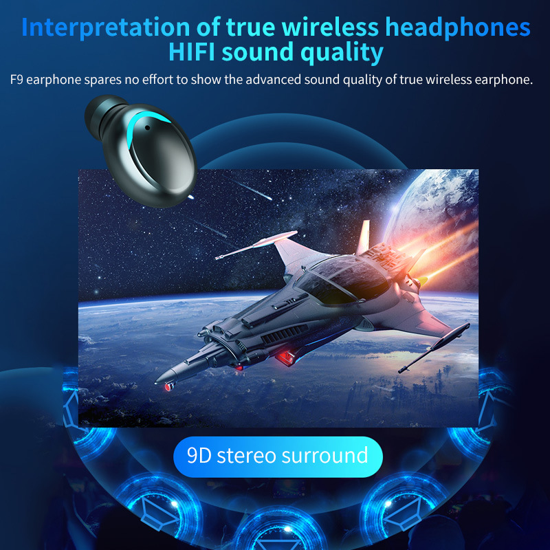 F9 Audifonos Mini Fone De Ouvido True Wireless Touch Control LED Display  Earphone Touch Control Headphone detail