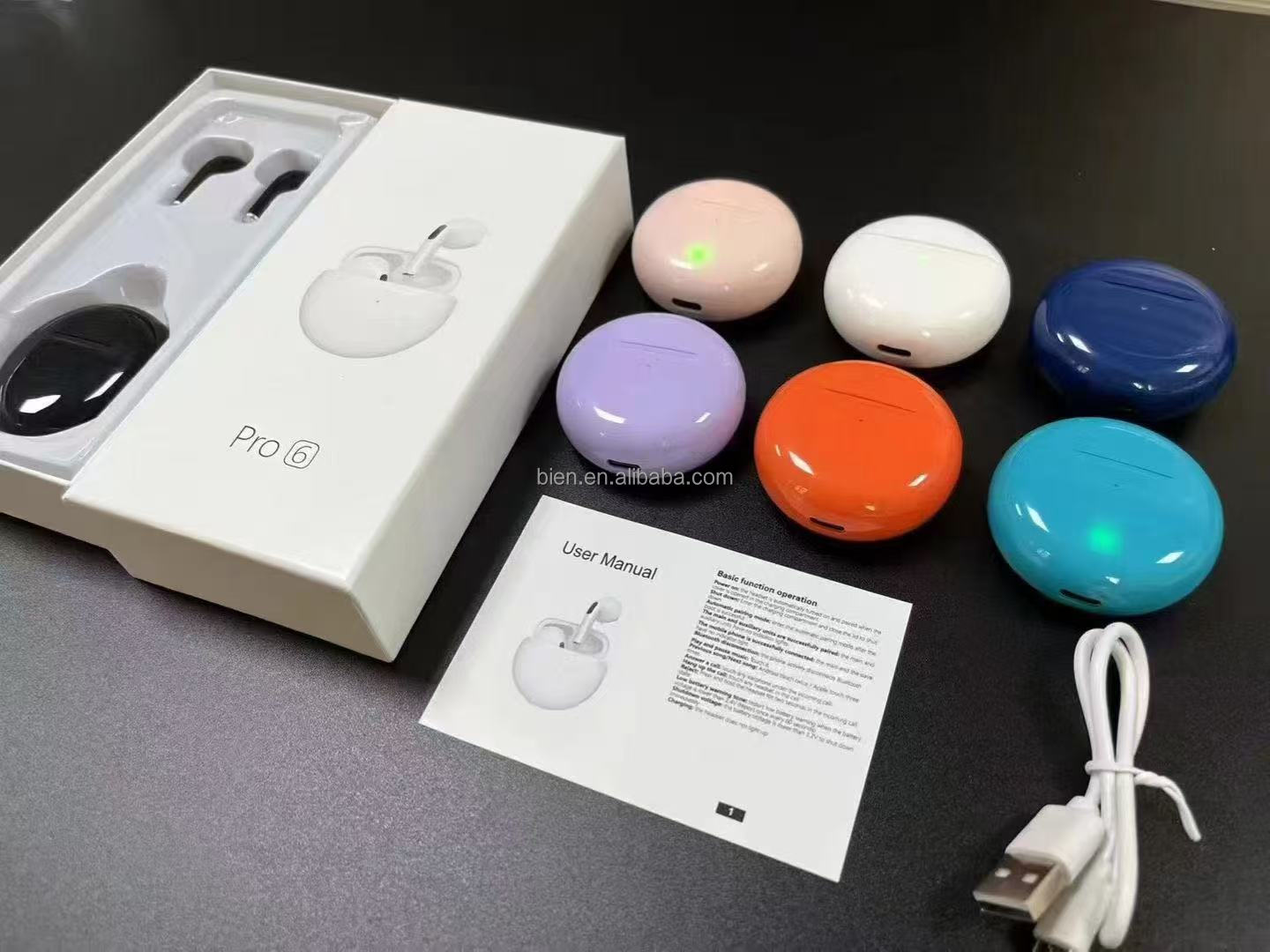 Factory TWS Pro6 PRO 6 Wireless Headphone Mini Smart Earphones In-Ear Headphones Waterproof Sports Wireless Earbuds Pro 6 Tws detail