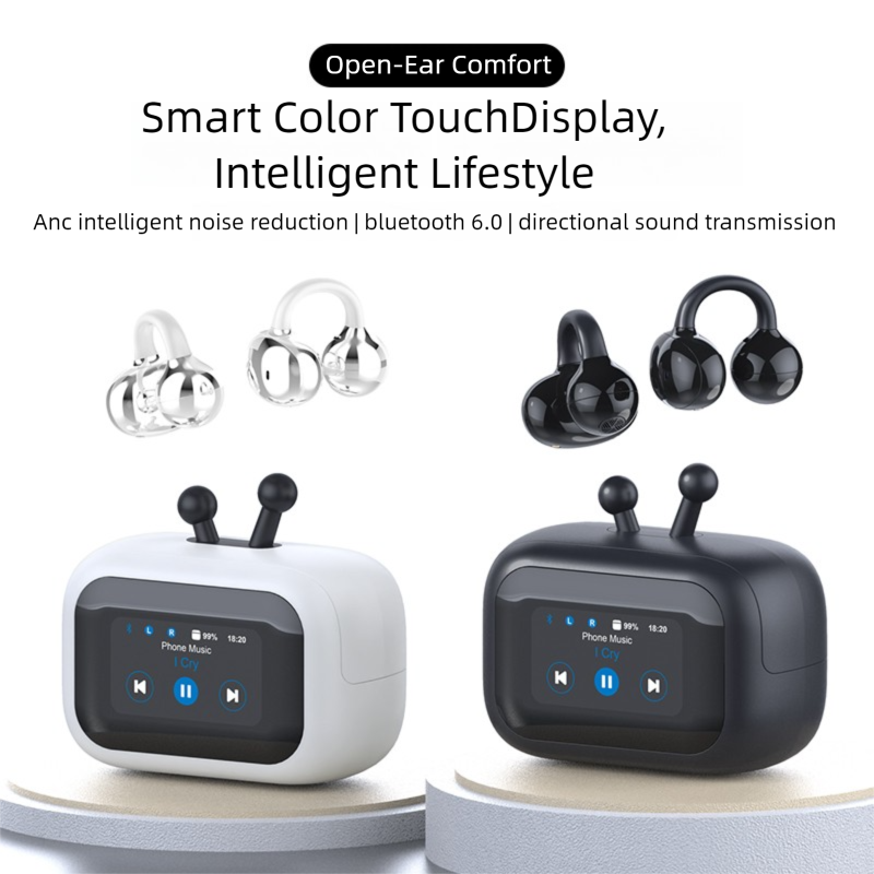 Open Ear Air Conduction Earbuds with Touchscreen Case Ear Clip Air Conduction Headphones OWS Wireless Bluetooth Earphones product view