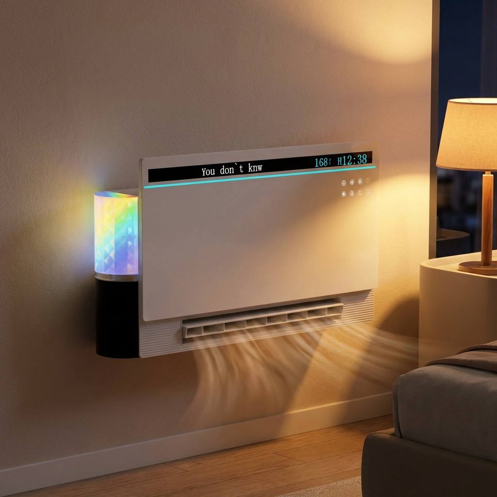 Compact Portable Heater Dual Mounting Ways With Circulation Fan Multi Smart Functions for Bedroom Indoor Heating product view