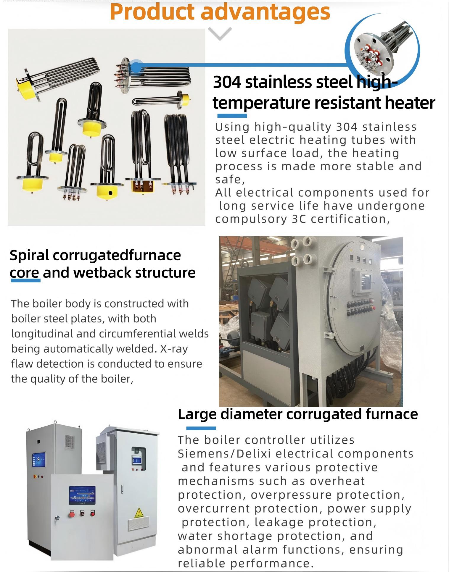 Xingyuan Industrial Vertical Automatic Low Pressure 240kw Small Electric Thermal Oil Heater detail