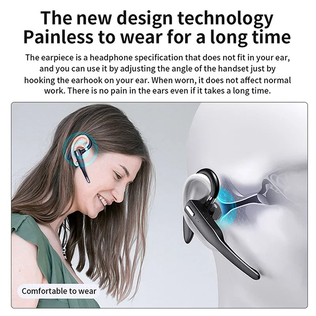 Handsfree Driver Earphones LED Power Display Hanging Sports Earbuds YYK-525 Business Single Ear Wireless Headset for product view