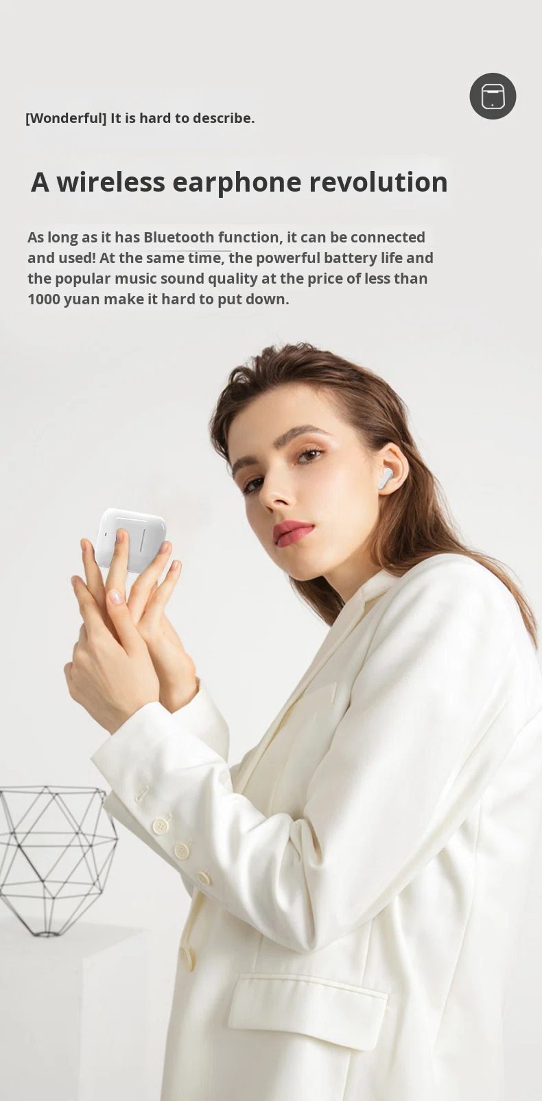 High-Value In-Ear Mini True Wireless for Earphones Lightweight Portable TWS for 5.0 Factory 10-15 Hours Battery Life detail