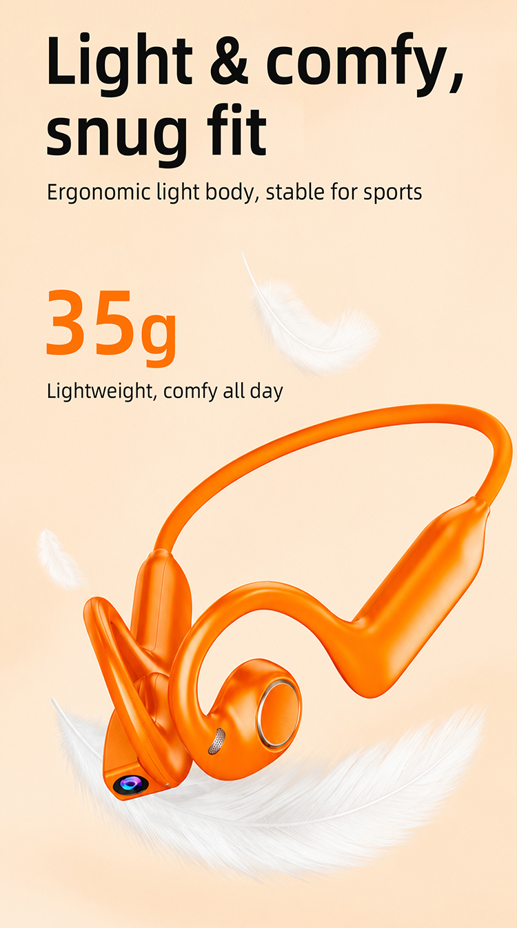 Wireless Open Ear Bone Conduction Headphones with Camera Video Recorder AI Translator Earbuds Noise Reduction TWS Sport Earphone detail