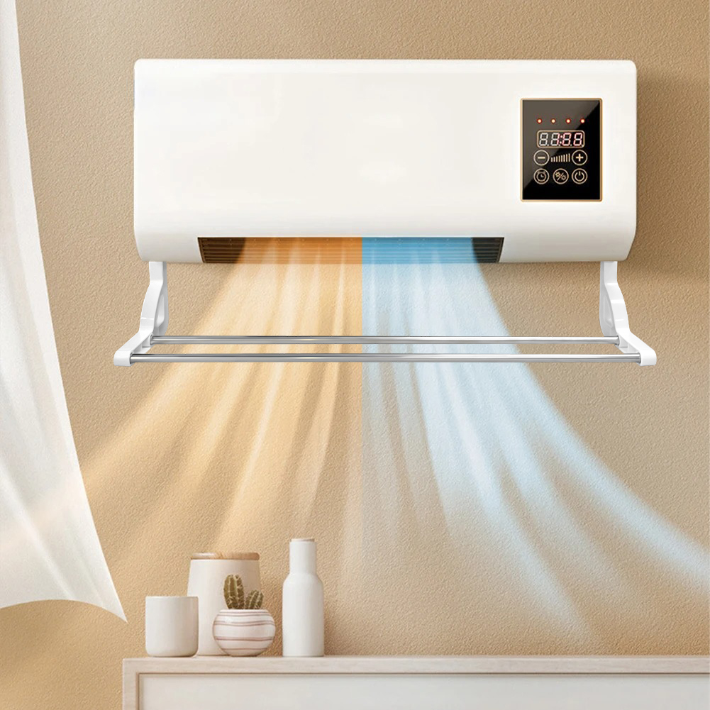Wall Mounted Air Conditioner Cooling Heating Dual Use Hot Fan Household Wall Hanging Air Conditioner and Heater with Remote