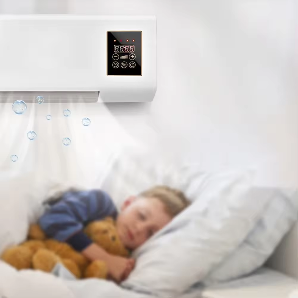 1800W 2-in-1 Small Fan Wall Mounted Electric Heater and Air Conditioner Highly Efficient for Room Space Heating detail