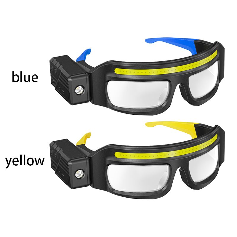 Portable Super Bright LED Glasses Headlamp Motion Sensor Waterproof Rechargeable Adjustable Beam Hands Free Light