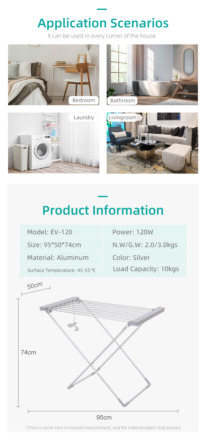 EVIA Electrical Etendoir Chauffant Electrique Mini Seche Linge Maison detail