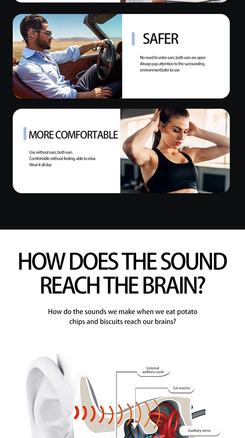 Hot Selling Trending K69 Open-ear Bone Conduction Headphones Wireless Sports Earphone Bt Headset Handsfree With Mic for Running detail