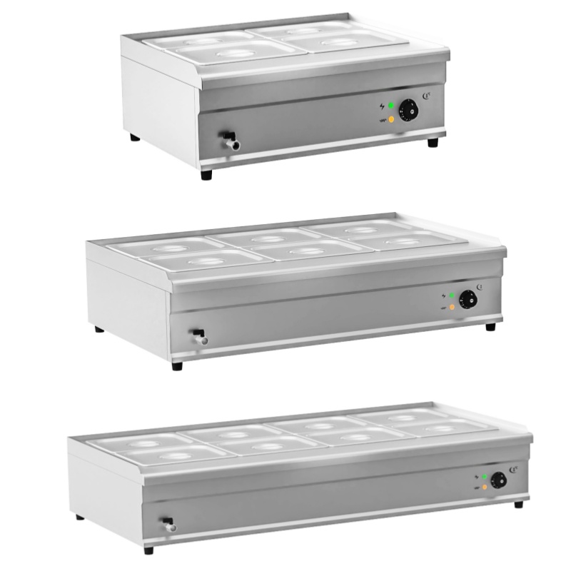 Commercial Bain Marie Food Warmer Display 4 Pans Heater Stainless Steel Electric Buffet Heater