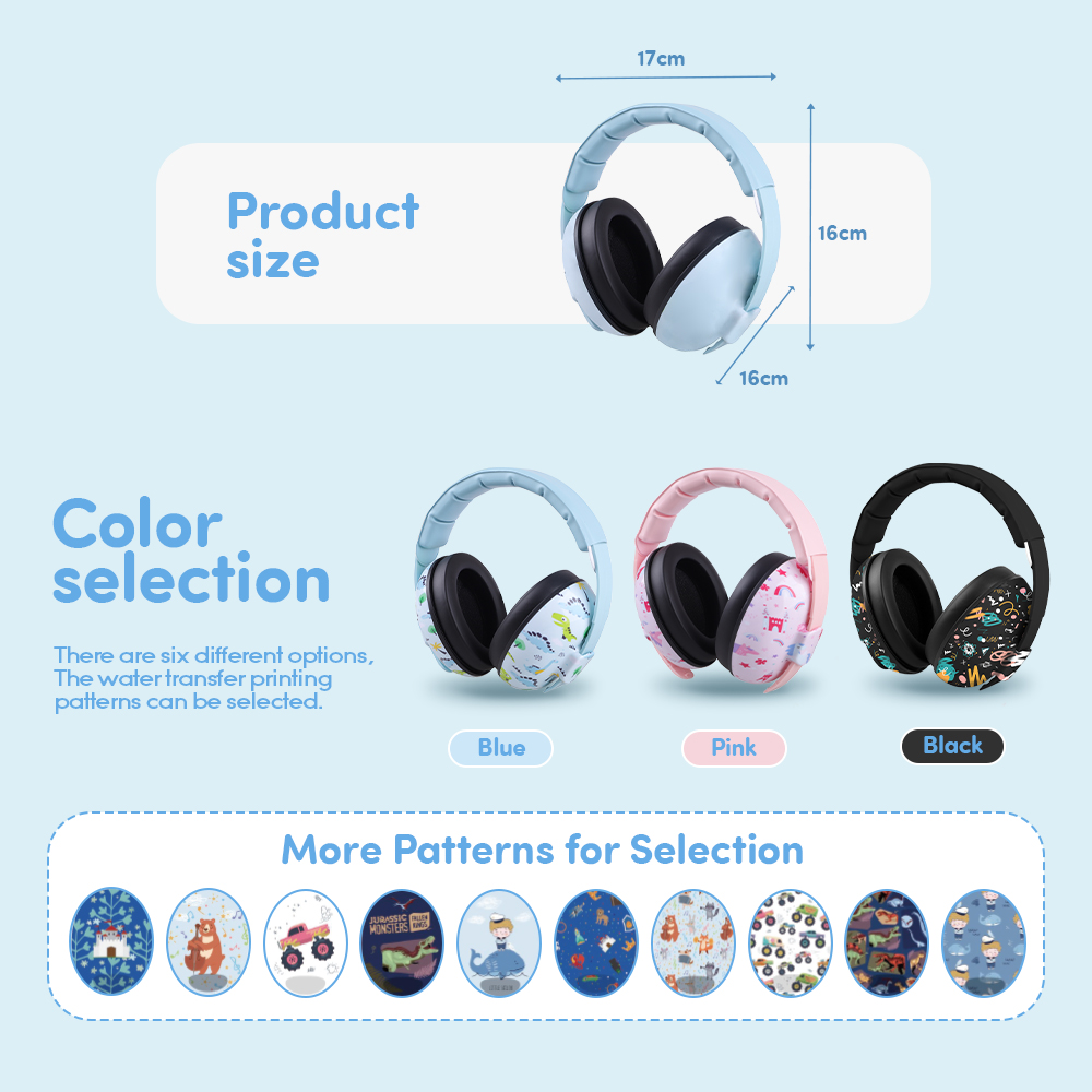 HQ CE Certified ABS Soft Comfort Noise Reduction Earmuffs 23dB Foldable For Baby Sleep Safety Quiet Hearing Protection
