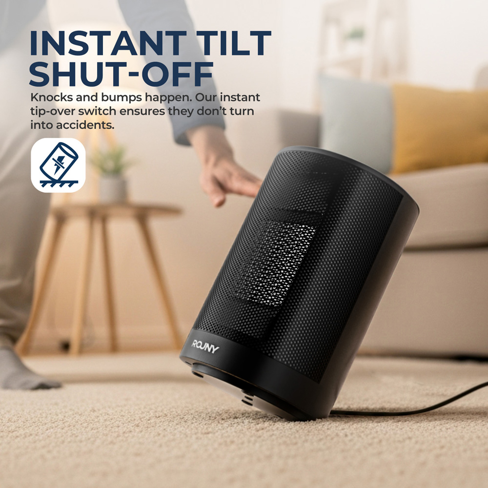 Portable PTC Heater, Hot Air Convection Fan Heater with 16-37℃ Thermostat, Oscillating Electric Space Heater for Home Office detail