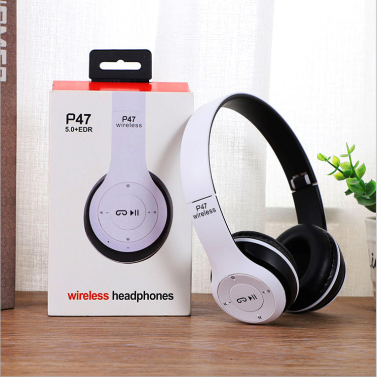 Cheapest Earphones Online Gaming Headset Handsfree P47 Wireless Cheap Price Headphones Over Ear Cordless Earphones With Mic detail