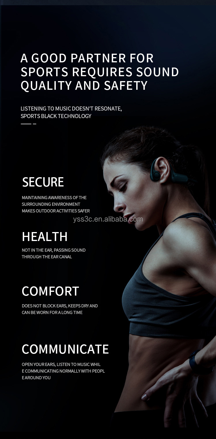 OEM Bluetooths Headset Wireless Earphone Open Ear Bone Conduction Sports Neckband Headphones detail
