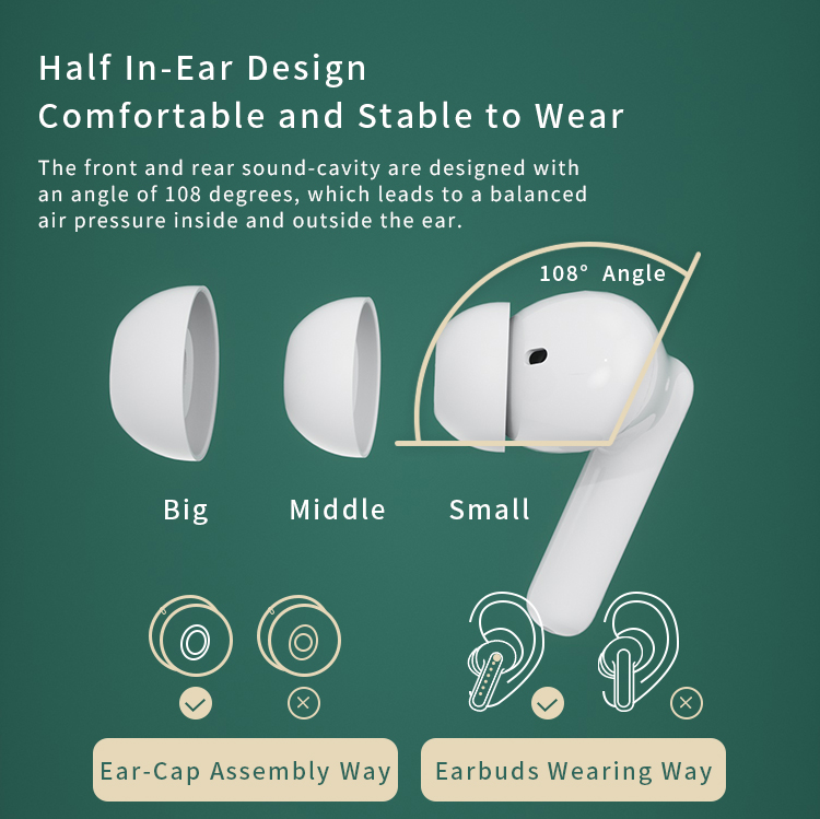 2022 A40 Tws Active Noise Canceling Wireless Earphone Noise Reduction Headset In-ear Headphone ANC ENC Earbuds detail