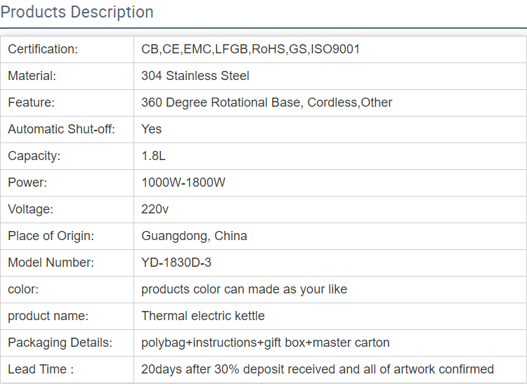 Household Appliance Electric Kettle Stylish Electric Kettles Heaters Water Boiler Electric Kettle With Temperature Control detail