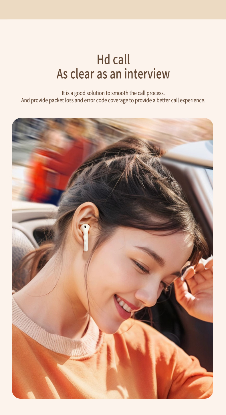 Wholesale Wireless Earbuds Semi in Ear Headphones Clear Call Digital Battery Display Charging Case for Work Travel Daily Use detail