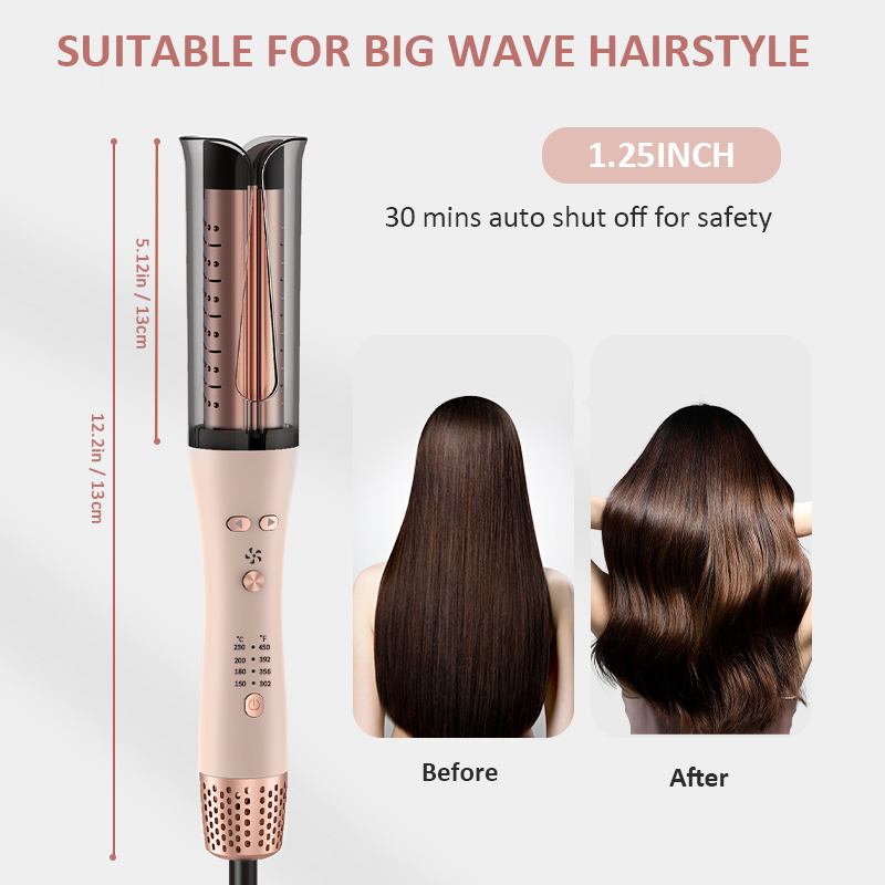 Automatic Ceramic Hair Curler Electric OEM&ODM 32mm Rotating Barrel Custom Colors PTC Heater 4 Temp Portable for Travel Home Use product view