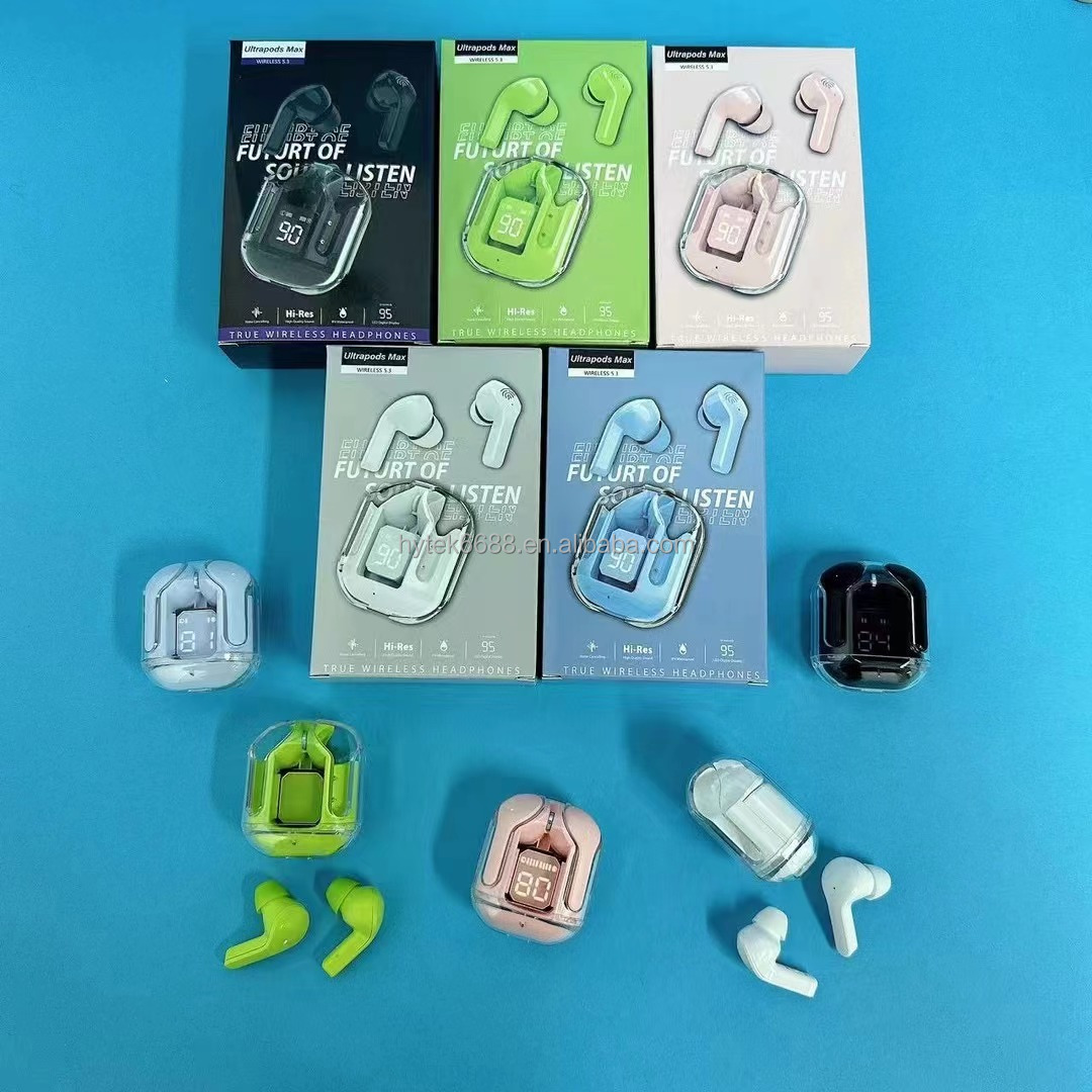 Transparent Ear Buds in Ear Earphones LED AIR 31 Headphone Wireless Earphone Waterproof Audifonos Ultraprods Pro Ultrapods Max detail