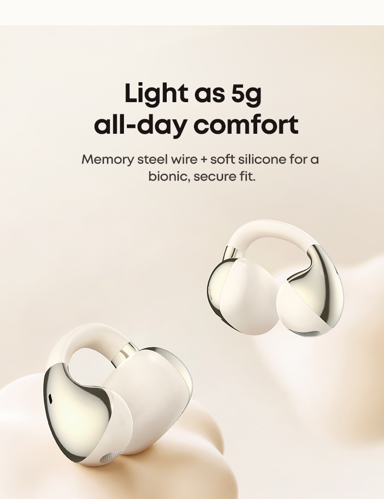 Custom Clip on Ear Earbuds Cute Sports TWS Open Ear Earphone V6.0 Free Clip-On Bluetooth Headphones Over Ear for Running Workout detail