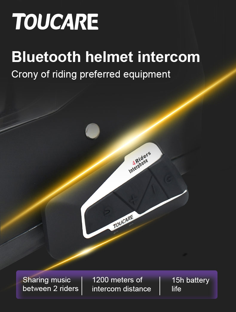 T9S-4 Intelligent Voice Wake up Helmet Bluetooth Earphones Waterproof Noise Reduction Ultra Long Endurance Mesh  Person Intercom product view