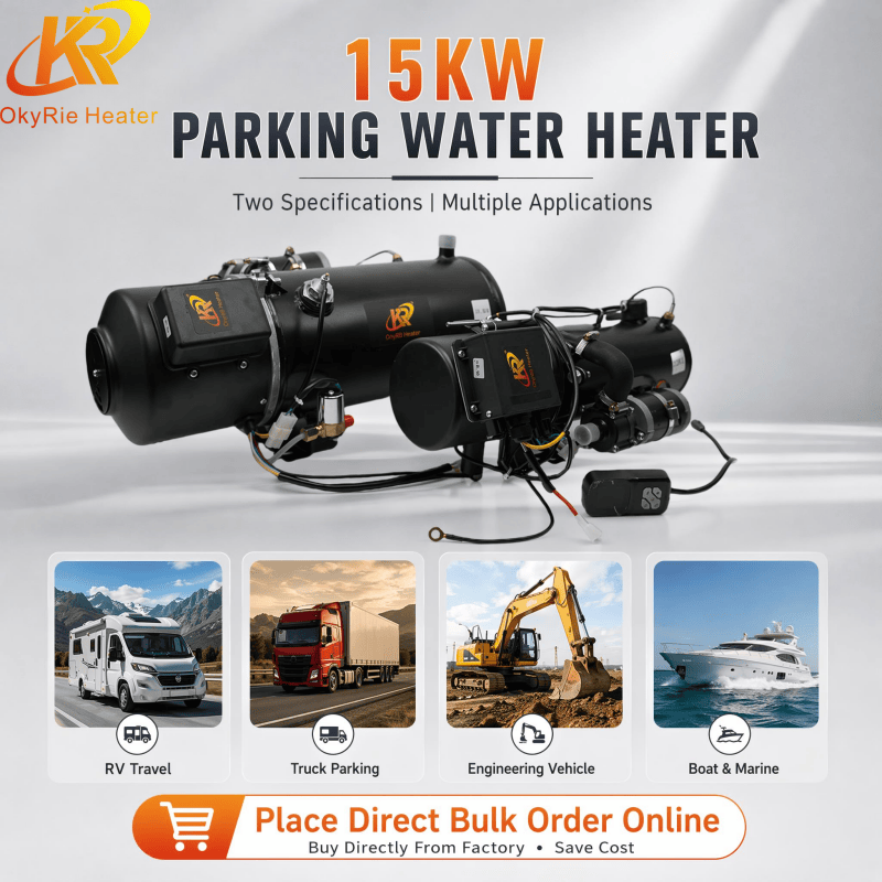OkyRie WH-15B 15KW Diesel Only Hydronic Parking Heater Defrost Cabin Window Warm Engine Heavy Machinery Heater detail