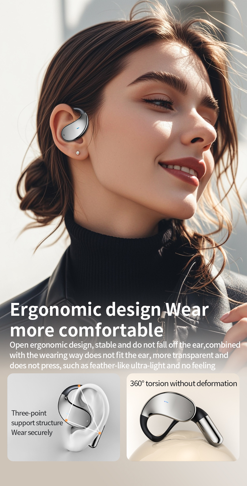 Ai Translator Earbuds Smart Wireless Earphone Sport Earhook Headphones with LED Display NON Noise Cancelling Gaming Headset detail
