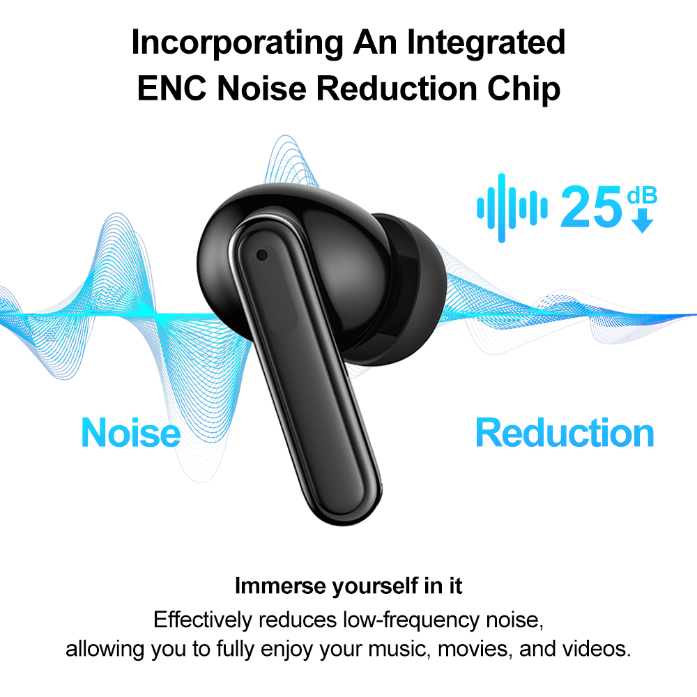 Active Noise Cancelling Earbuds JL Chipset Hi-Fi Stereo Wireless Earphones Sports Gaming In-Ear Headphones Bluetooth 5.3 Earbuds product view