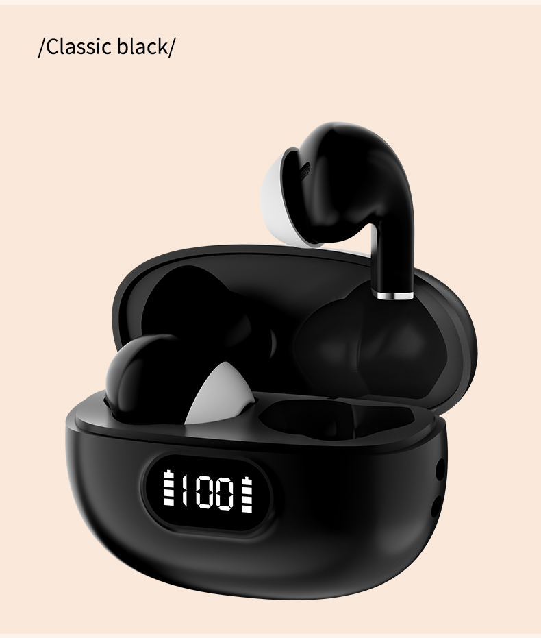 Wholesale Wireless Earbuds Semi in Ear Headphones Clear Call Digital Battery Display Charging Case for Work Travel Daily Use detail