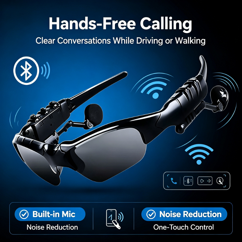 Smart Blue-tooth Microphone Sunglasses Polarized Glasses Portable Wireless Blue Tooth Earphone Sports Sun Glasses detail