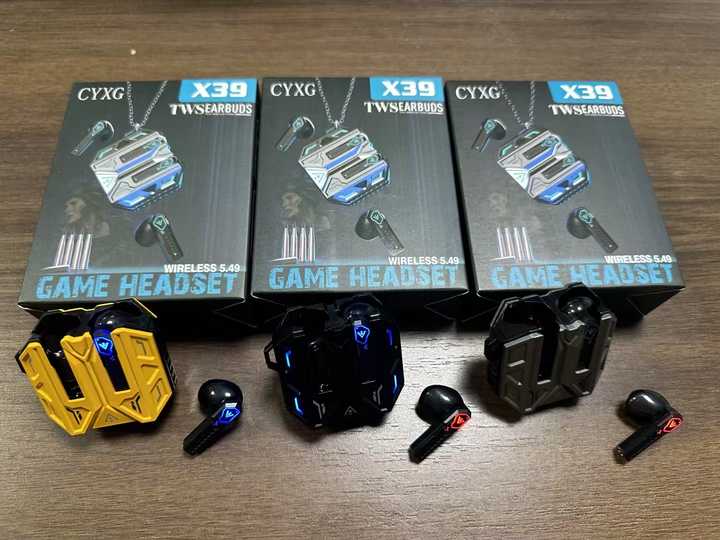 X39 Cyberpunk Design Gaming Wireless Earphone BT Headset Low Latency LCD Cool Breath Light High Quality TWS Sports Earbuds detail