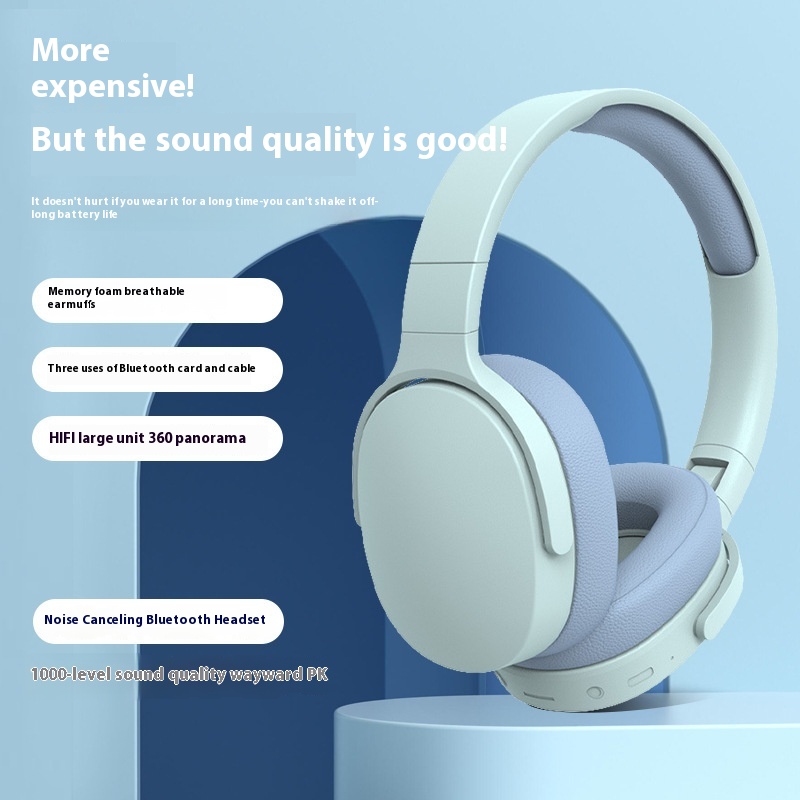 All-Inclusive Wireless Bass Long Life Head-Mounted Bluetooth Direct Sales Cross-Border Popular LED Headphones product view