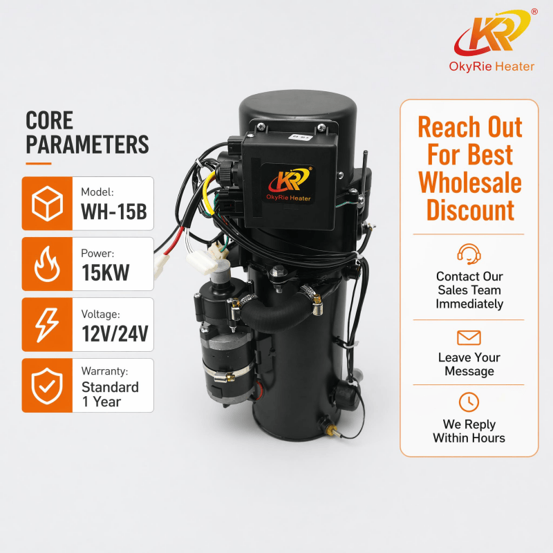 OkyRie WH-15B 15KW Diesel Only Hydronic Parking Heater Defrost Cabin Window Warm Engine Heavy Machinery Heater detail