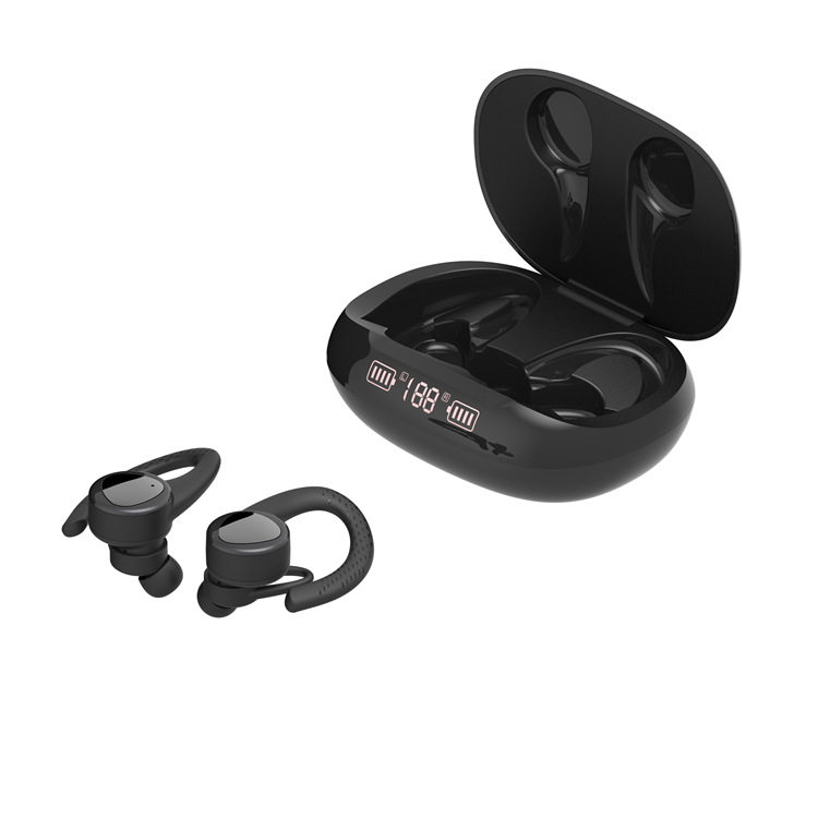T09 JL Wireless Over-Ear Stereo for Earphones Earhook Hanging Sweat Proof Touch Control Digital Display Sports Headphones product view