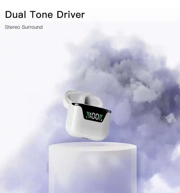 X50 X60 X90 Semi-In-Ear Wireless Earbuds TWS HIFI Stereo Earphones with Intelligent Noise Reduction and Dual LED Digital Display product view