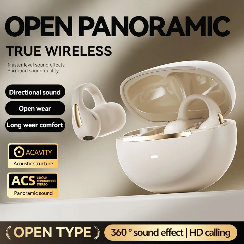 Best Seller M136 Open Ear Clip Earbuds 5.3 Bluetooth Sports Headphones HD Call Noise Cancelling LED Display Audifonos Bluetooth product view