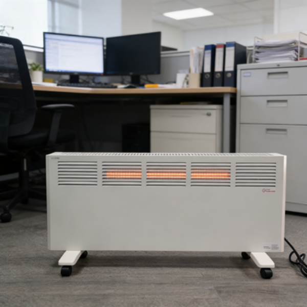 Factory Price 2000W Electric Convection Heater Portable Baseboard Space Heater with Caster Wheels for Household Heating detail