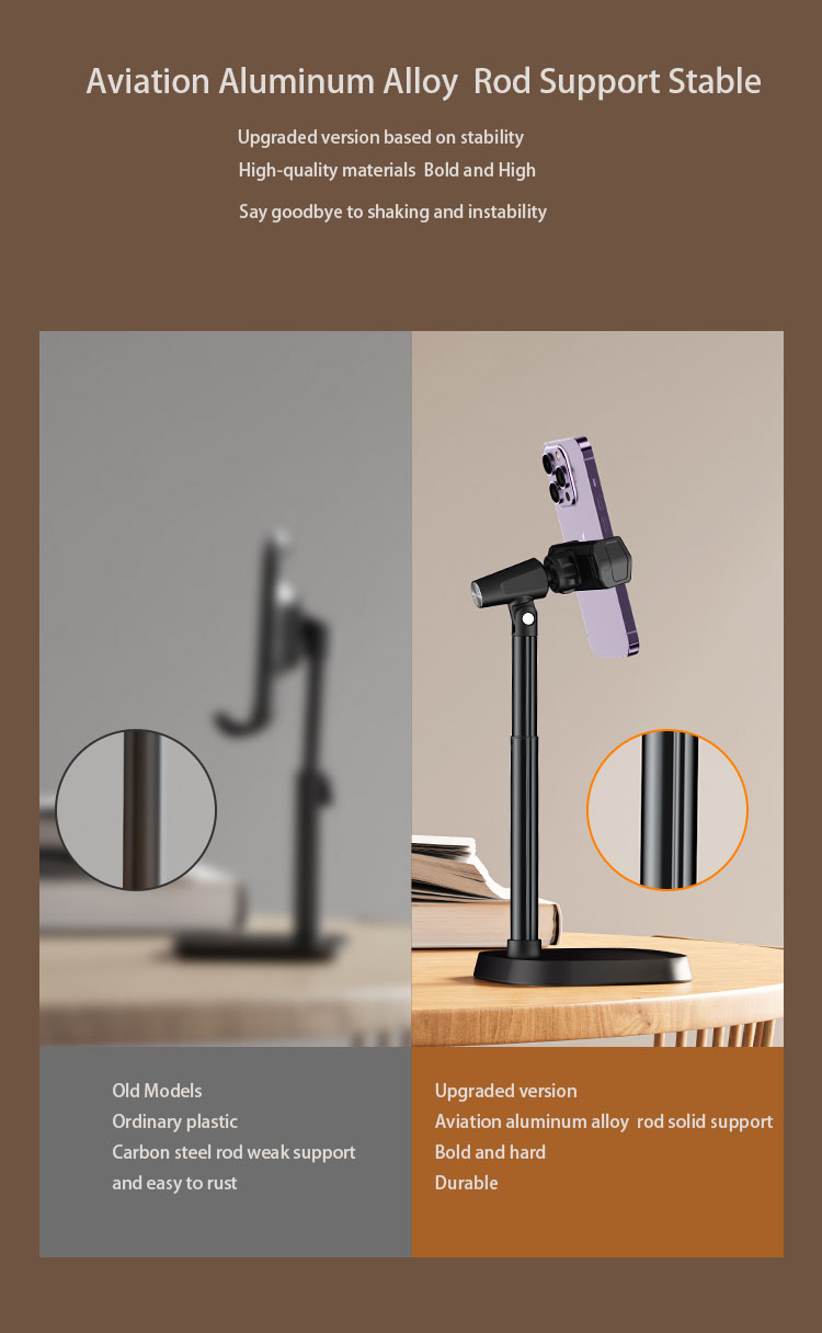 Phone Stand Aluminium Alloy Adjustable Folding Desktop Tablet Cell Phone Stand Holder detail