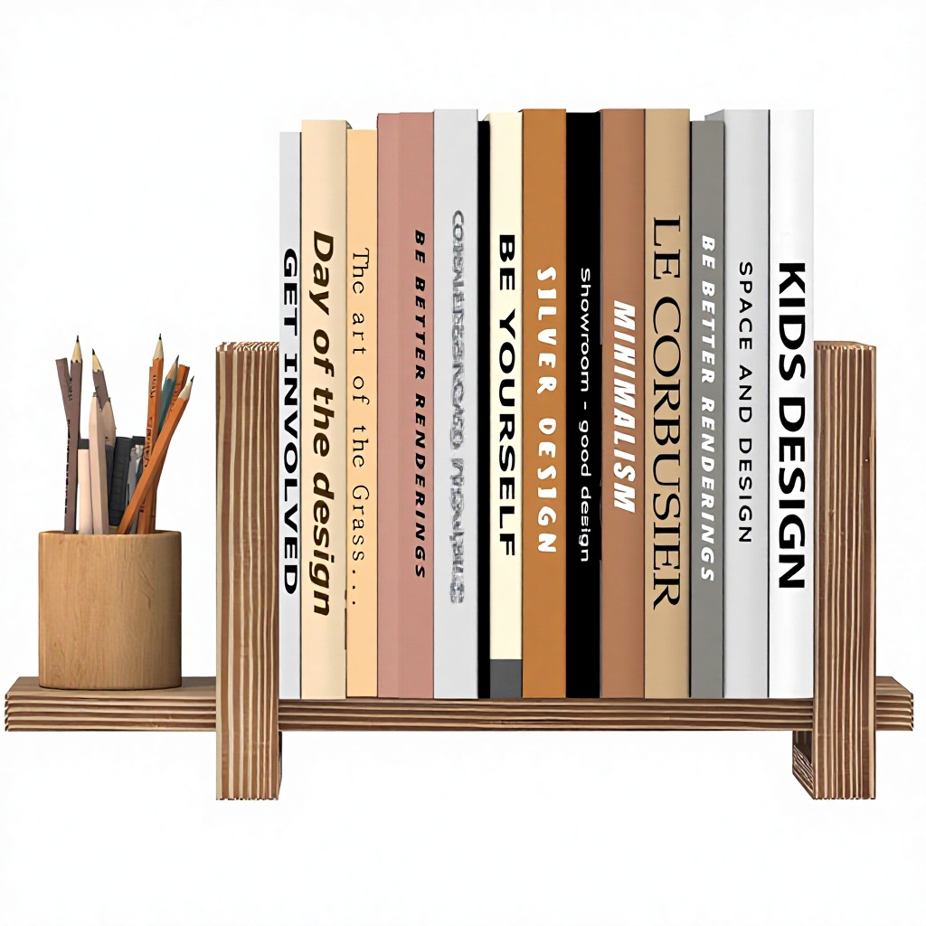 Factory Customizable Eco-friendly Adjustable Modern Standing Type Wooden Desktop Bookshelf for Living Room Home Office